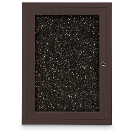 United Visual Products Sliding Door Indoor Enclosed Corkboard, 7 UV9027ACS-BLACK-APRICOT